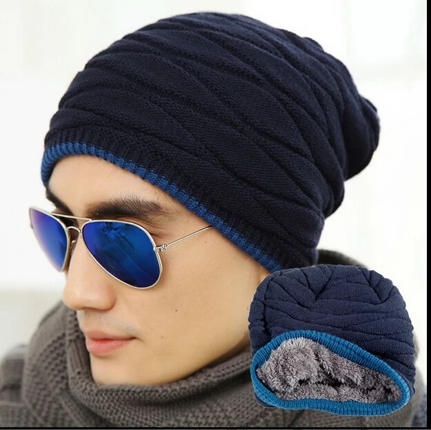 2018 Модная вязаная шапка унисекс зимняя для мужчин и женщин одноцветная маска