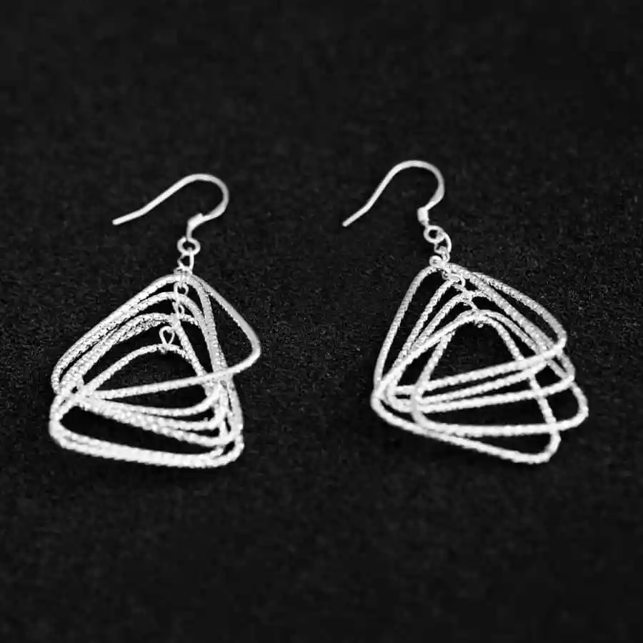 Элегантные 925 ювелирные изделия посеребренные женские свадебные Висячие серьги