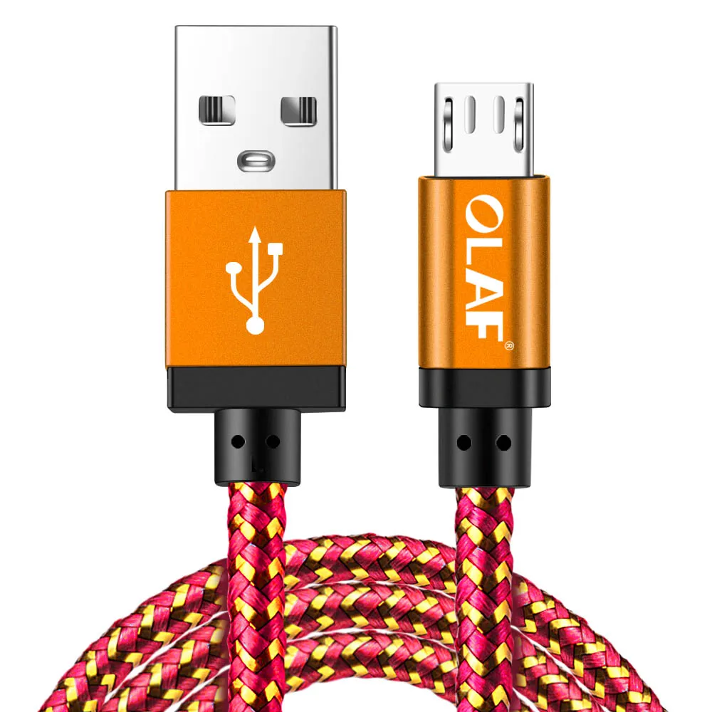 OLAF светодиодный 5V2A USB зарядное устройство адаптер EU US быстрое настенное зарядное устройство для samsung S7 xiaomi redmi huawei micro usb кабель 1 м - Тип штекера: 1m  Red Micro Cable