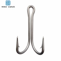 easy catch 10pcs 7982 stainless steel double fishing hooks big strong sharp double fishing hook size 40 50 60 70 80 90