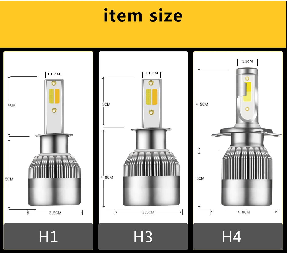Aileo супер яркие Автомобильные фары лампы H1 led H3 H4 H7 H1 Led 3000 К 6000 двойной Цвет фары H8 H9 H11 9005 9006 HB3 HB4 880