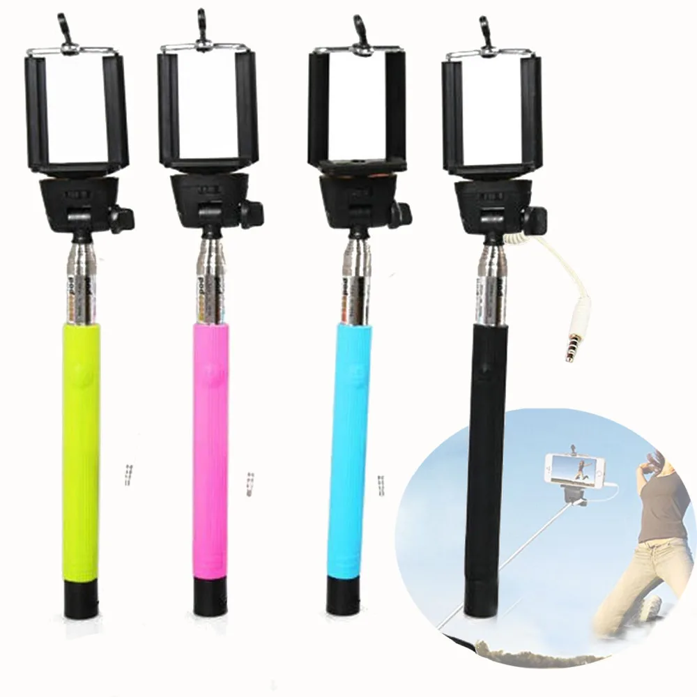 

Gosear Wired Camera Shutter Selfiestick Pole Handheld Monopod for iPhone 7 6 6S Plus Samsung Galaxy S8 S7 S6 Edge