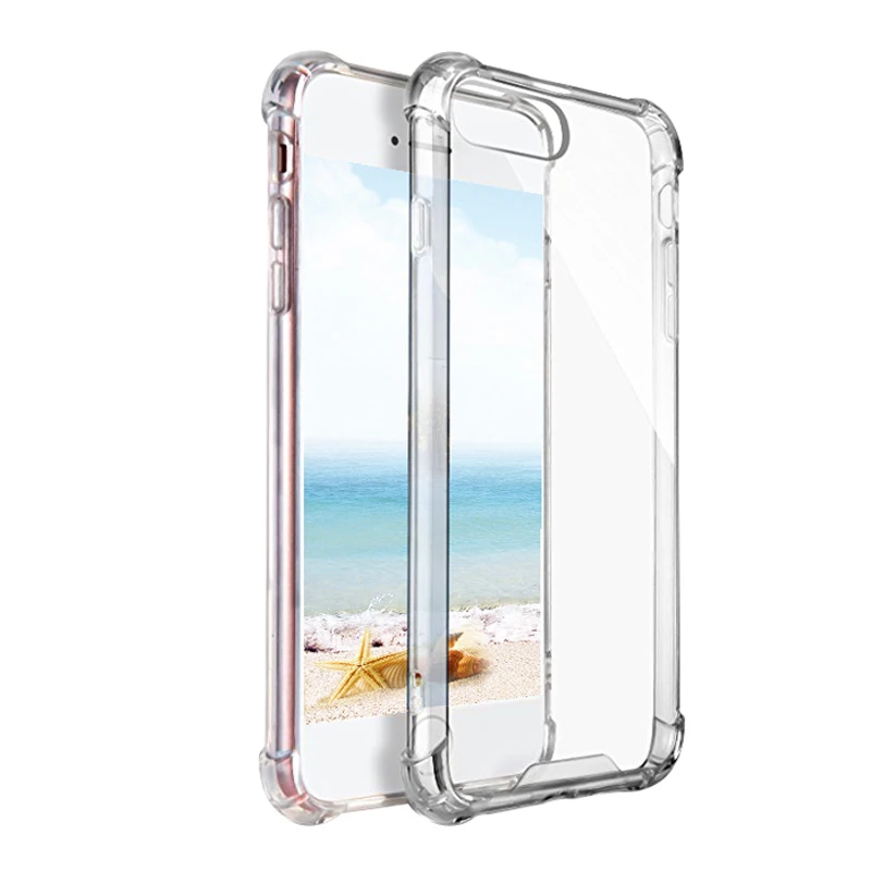 Для iPhone 6s плюс мягкий чехол 360 Бампер корпус силиконовый Прозрачный Full cover для plus 5