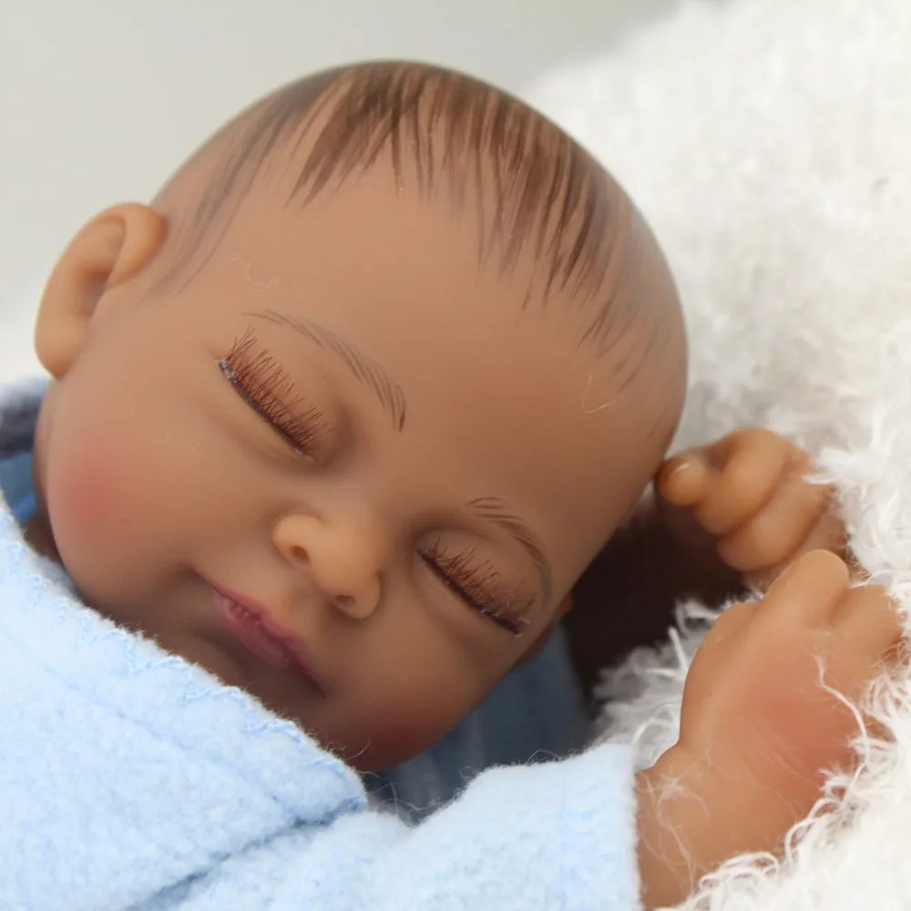 NPKDOLL африканская кукла черная для новорожденных мягкая виниловая силиконовая