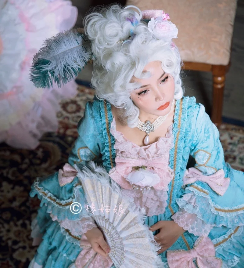 Marie Antoinette Принцесса средний кудрявые волосы косплей парики+ парик кепки(без головной убор