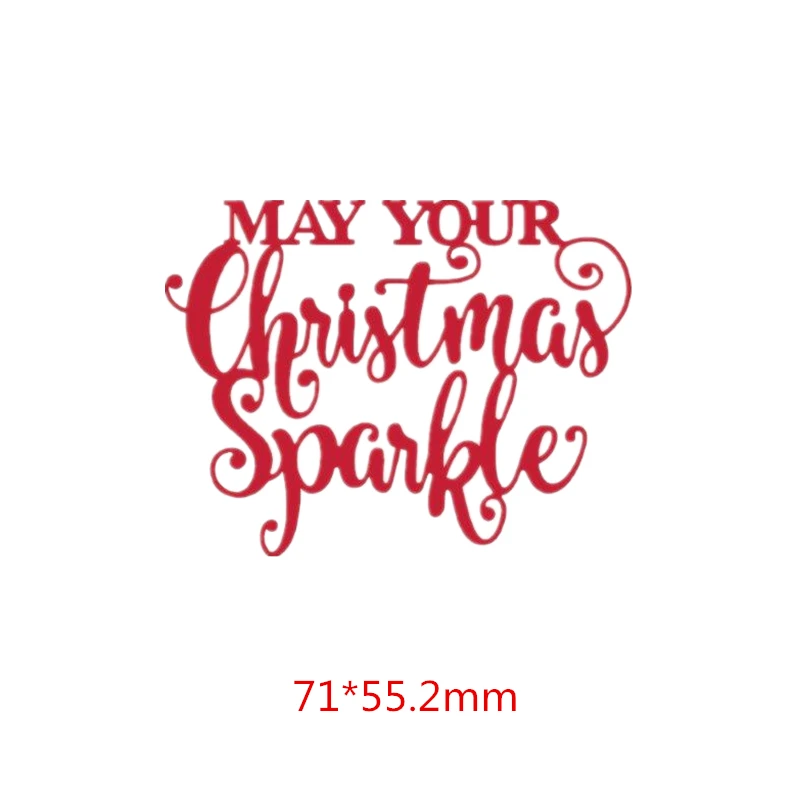 may yr Xmas sparkle Рождественские слова "пусть вы Рождество Искра" металлические Вырубные штампы для скрапбукинга бумаги фотоальбома открыток Декор - Цвет: may yr Xmas sparkle