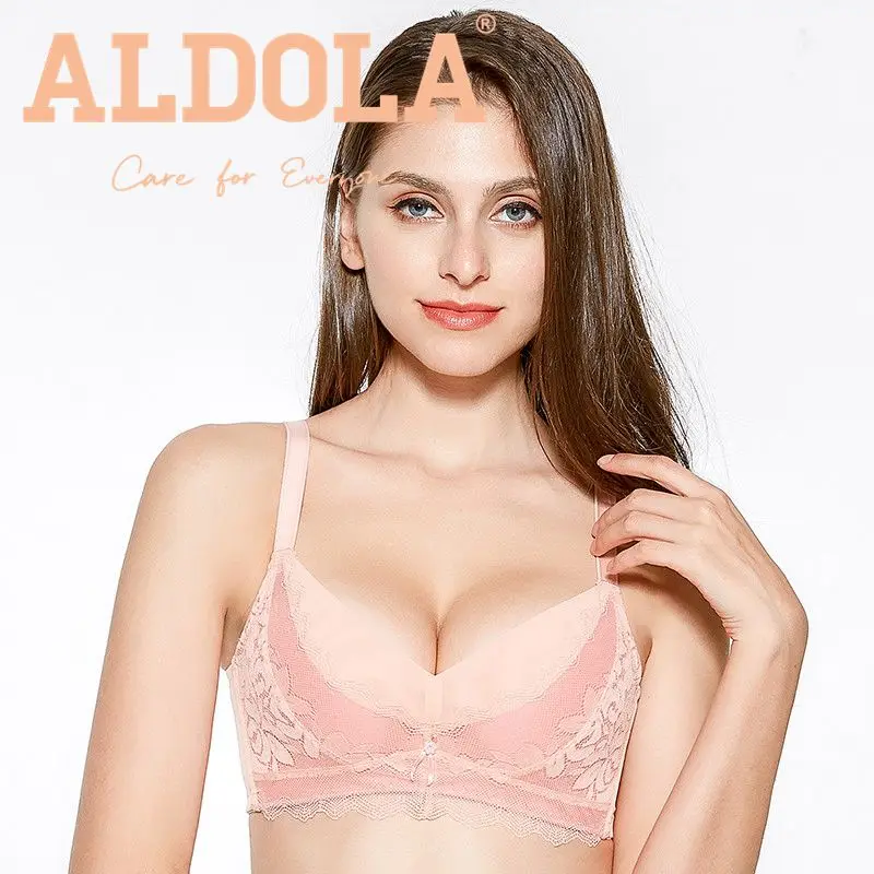 Aldola 2018 Для женщин сексуальный бюстгальтер ажурные Твердые Красный Sheer 3/4 стакана