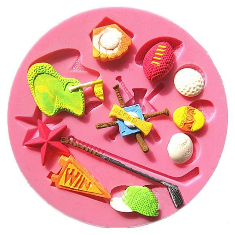 Baseball softball golf fudge fondant silicone mold kitchen chocolate pastry candy Clay making cupcake lace decoration FT-0096 | Дом и сад