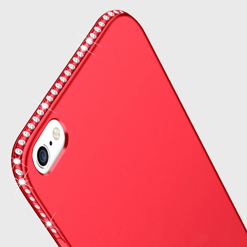 Китайский матовый Moible чехол для телефона с Красным бриллиантом capinhas iphone x 10 xs max xr 6