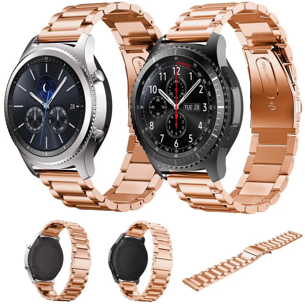 Металлический ремешок для часов Amazfit 18 мм 20 22 нержавеющая сталь Samsung Gear Sport S2 S3 Galaxy