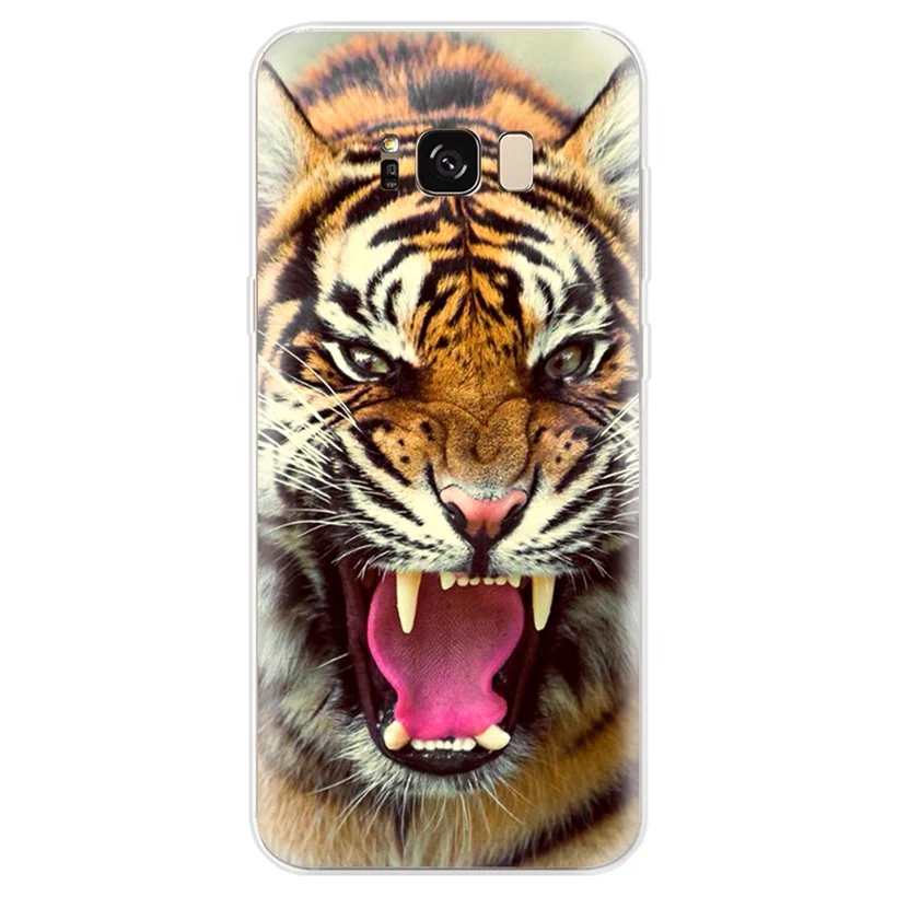 Silicone Case For Samsung Galaxy J1 J3 J4 J5 J6 J7 S9 plus A3 A5 A7 A8 A30 A50 2016 2017 2018 Cover Tiger Funda AB105 |