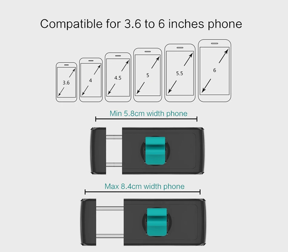 Универсальный автомобильный держатель для телефона iPhone X 8 7 6 s с креплением на