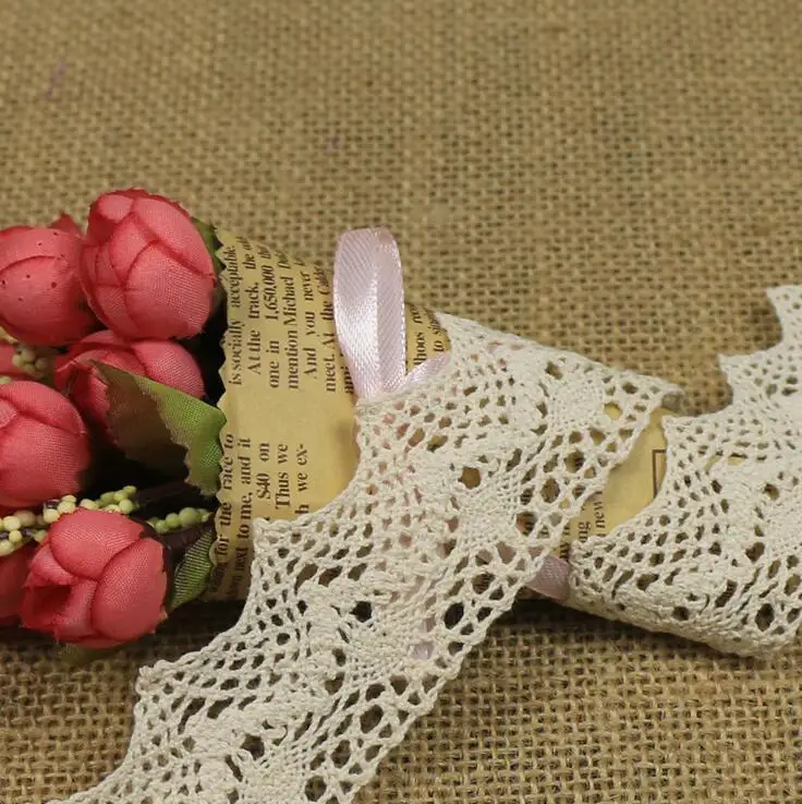 10 ярдов/партия 3 9 см белые кружевные планки из 100% хлопка для вязания крючком