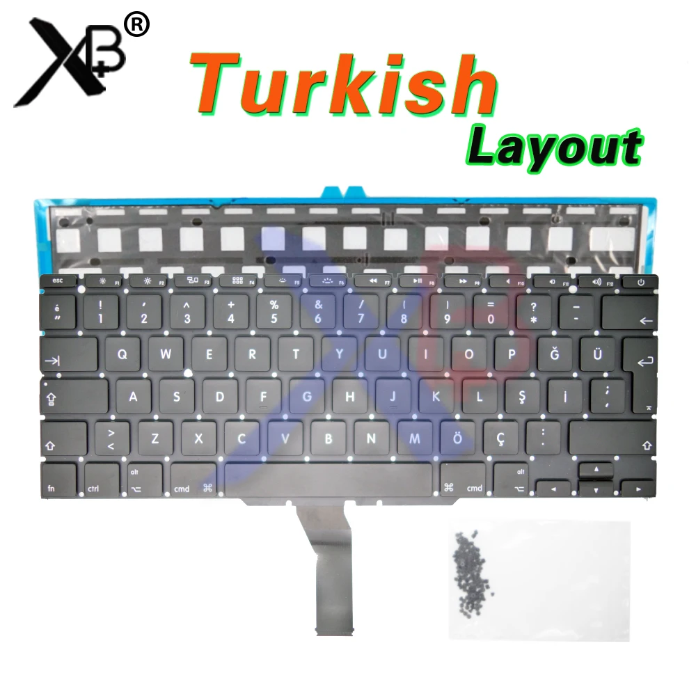 TR Турецкая клавиатура/подсветка с подсветкой + 100 шт. винтов для клавиатуры MacBook Air