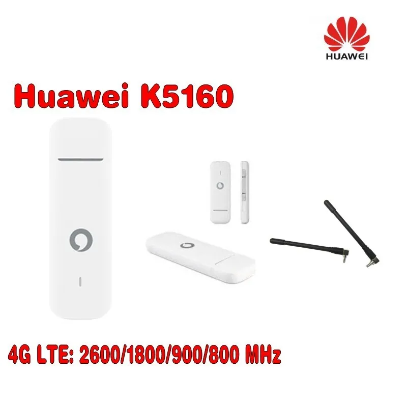 Разблокированный Huawei Vodafone K5160 с антенной 4G LTE Dongle мобильный широкополосный USB Modems