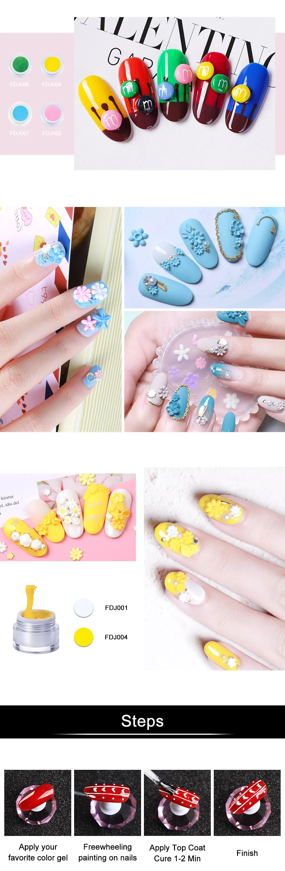 MIZHSE УФ-гель Nagellak Гель для маникюра 3D рельефный клей Гель-лак для ногтей Резные узоры для дизайна ногтей украшения для дизайна ногтей