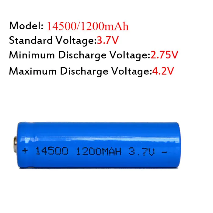 4 шт. нейтральная 3 7 v 14500 литиевая батарея 1200mah перезаряжаемая литий ионная