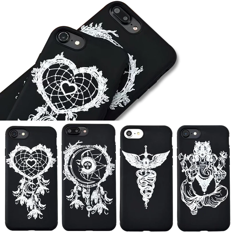 Dreamcatcher Secret Garden Окрашенные ТПУ Чехол Для iPhone 6 s 7 искусство Pattern Задняя Крышка Плюс