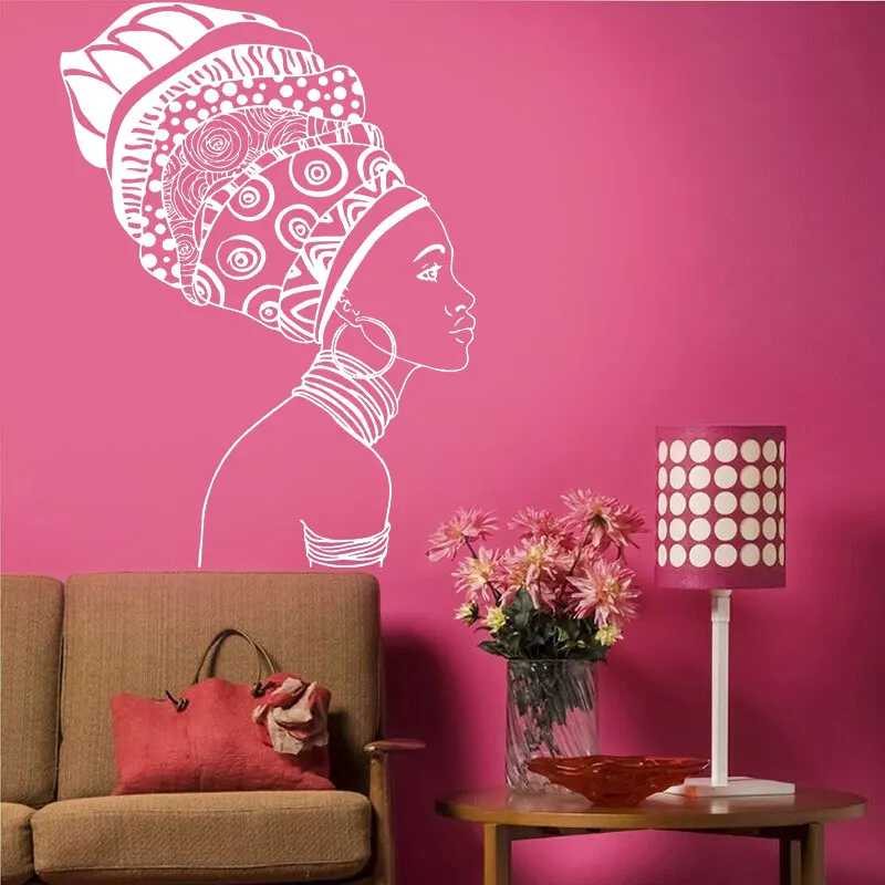 Наклейка на стену для девочек в африканском стиле виниловая роспись лица дома