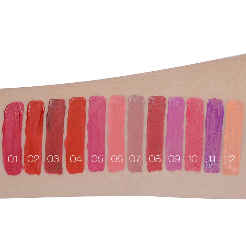Бренд HUAMIANLI 12 цветов Матовый жидкий ТИНТ блеск для губ помада макияж водостойкий