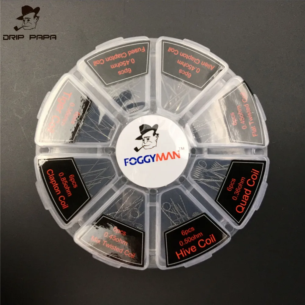 Foggyman 8 в 1 Prebuilt намотка клептона с кистью t-типа отвертка Тигр улья Quad Mix витая