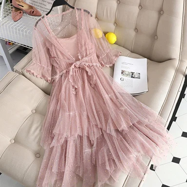 sequin dress Длинное блестящее платье, Сетчатое платье с пайетками, Женский ассиметричный сексуальный комплект из двух предметов, летние вечерние платья для женщин, туника в горошек - Color: sequin dress