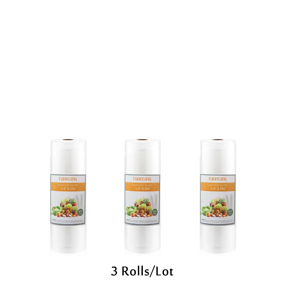15cmX500cm 3rolls TUANSING 3 рулонов/лот Кухня вакуумные упаковочные пакеты для вакуумного упаковщика Еда свежие вакуумные пакеты для хранения из полиамида 12/15/20/25/28 см* 500 см - Цвет: 15cmX500cm 3rolls