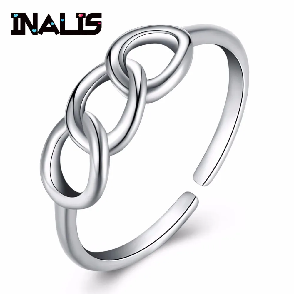 INALIS Sterling Silver Adjustable Rings for Women Popular Cute Circle Shape Finger Accessories Party Elegant Jewelry | Украшения и