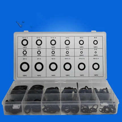 

Fixmee Free shipping Professional Convenient Hardware 225pc Black O-Ring Rubber Type Kit/Assortment/Set 3-22 MM