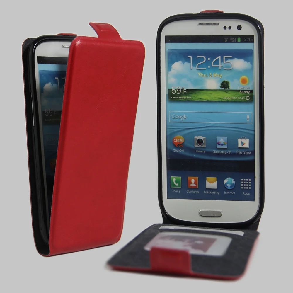 Чехол для samsung Galaxy S3 S III i9300 кожаный чехол Магнитный защитный чехол-книжка чехол-раскладушка кобура для Galaxy S3 - Цвет: Красный