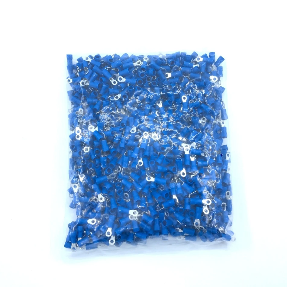 Ring Insulated Connector Terminal Block 1000PCS RV2-3 Blue Cable Wire Electrical Crimp Terminator A.W.G 16-14 Cap | Обустройство дома