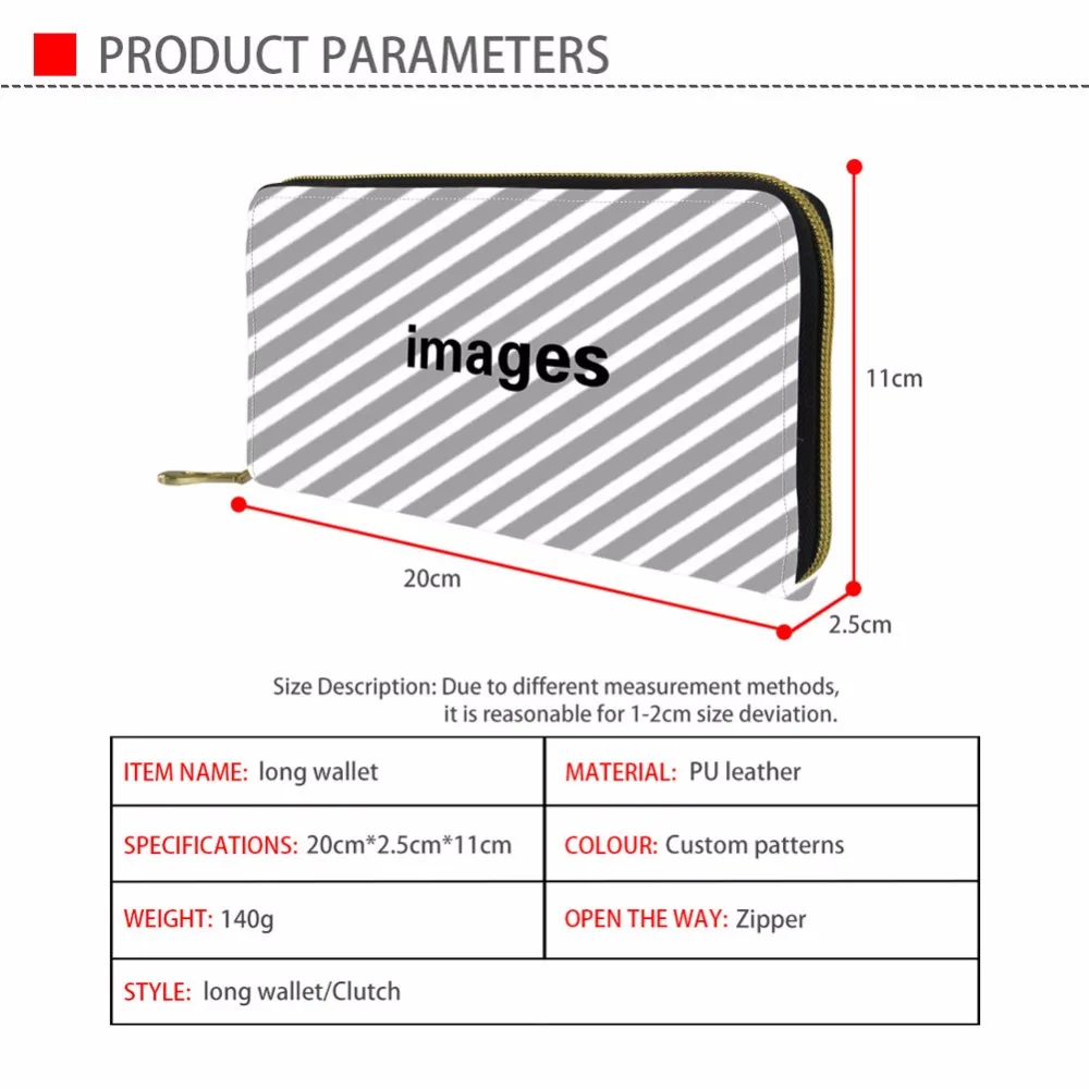 Женский кошелек из искусственной кожи THIKIN многофункциональный Длинный с принтом