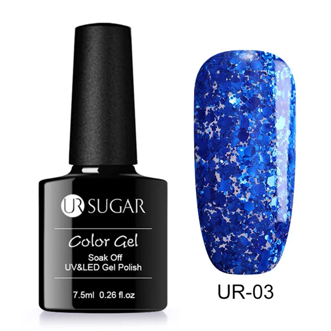 Ur Sugar 7,5 мл голографический Блестящий Гель-лак для ногтей Блестящий УФ-гель лак Радужный лазер отмачиваемый УФ гель для ногтей - Цвет: Sequins 3