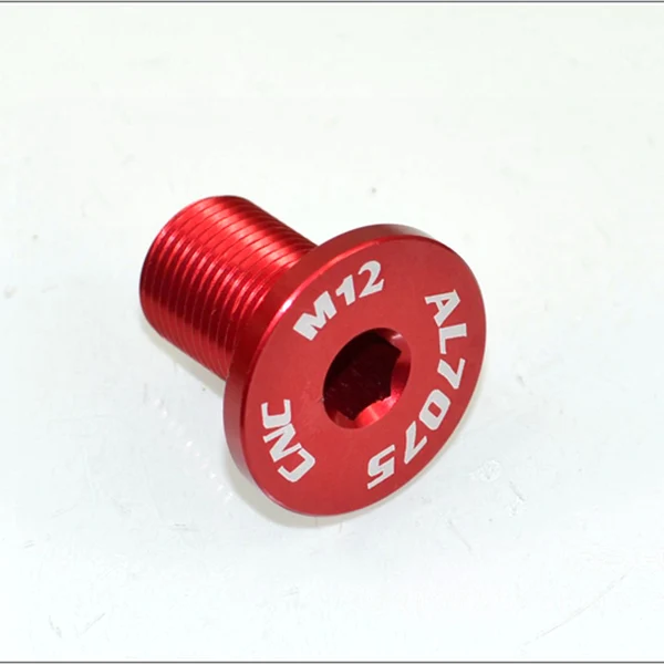 M12 red Silverock 7075 Нижний Кронштейн BB крышка чашки болт рукоятки M12 M15 M18 M20 дорожный MTB велосипед передняя Звездочка шатун крепежный болт - Цвет: M12 red