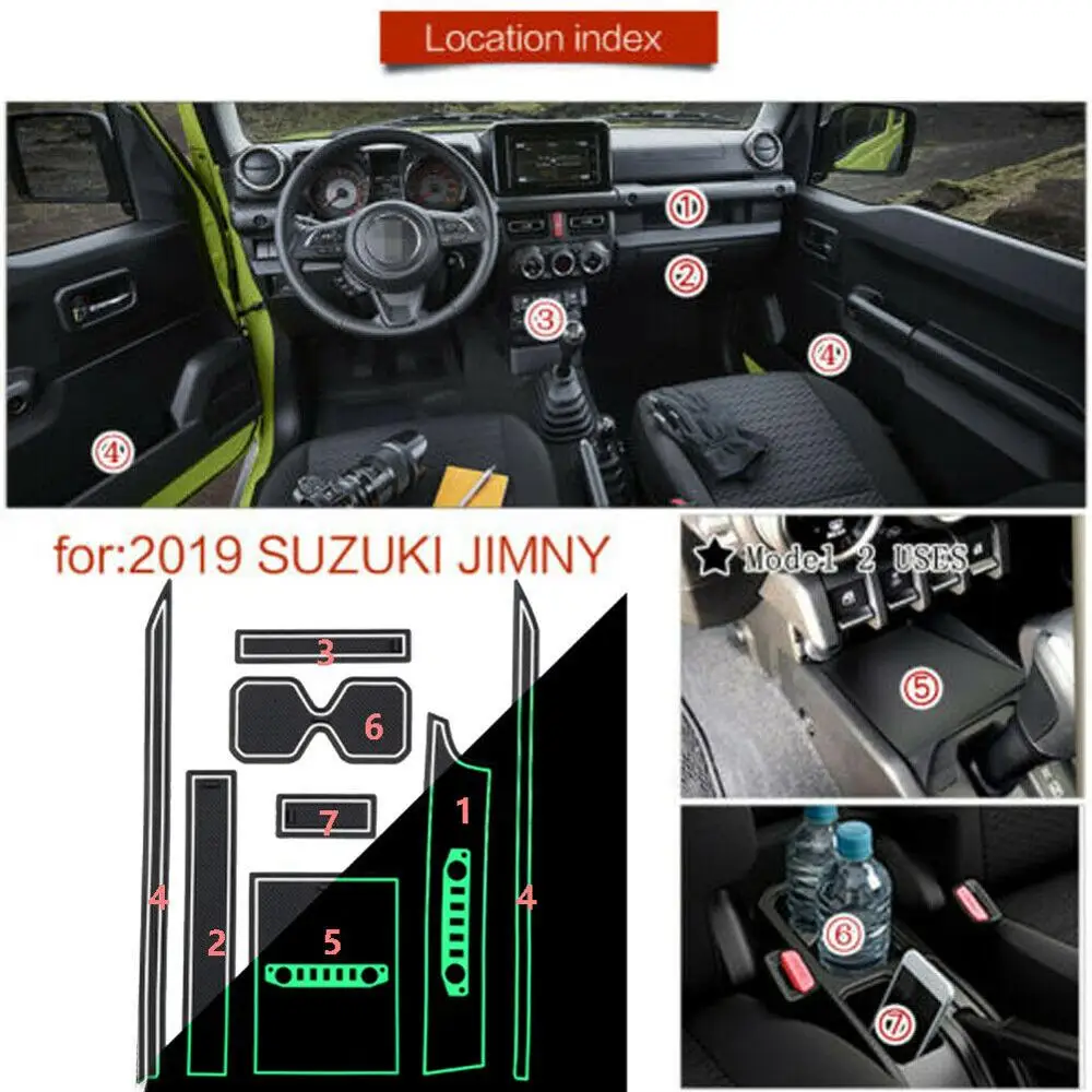 Для Suzuki JIMNY JB64W Правосторонняя дверь Слот Модифицированная водная подставка красный/белый/черный Автомобильный интерьер Аксессуары 8 шт./1 комплект