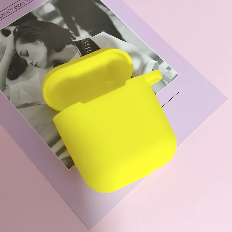 3D мультяшный силиконовый чехол для AirPods, чехол, беспроводной Bluetooth наушник, защитный чехол для Apple Airpods, чехол, милый мягкий - Цвет: Yellow