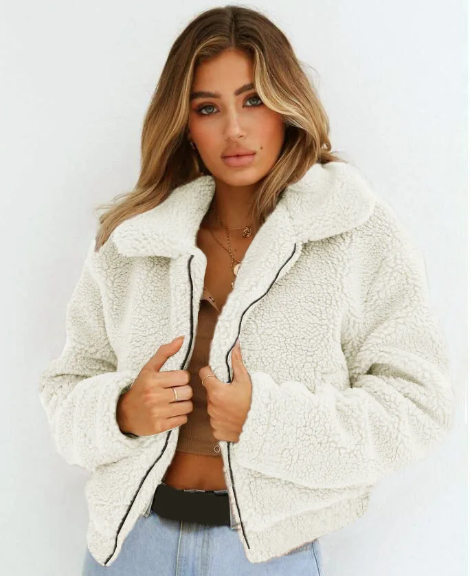 Winter Sweater Cardigan Long Sleeve Lapel Neck Zipper Up Velevet Knitted Sweaters 2018 Fashion Warm Women Clothing Wholesale |