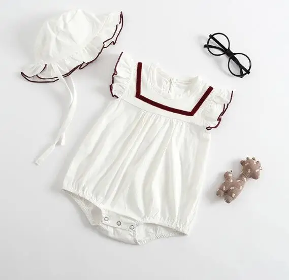 White Romper Новые Детские боди с оборками и кисточками, одежда для маленьких девочек, белые хлопковые джемперы для маленьких девочек, летняя одежда для малышей, боди для новорожденных - Цвет: White Romper