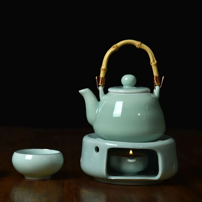 Китайский стиль Longquan Celadon теплая чайная плита подогреватель чая подсвечник