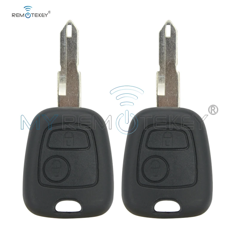 Remtekey 2 шт. 2 кнопки 433 МГц с чипом транспондера подходит для peugeot 206 FOB Автомобильный Дистанционный ключ remtekey