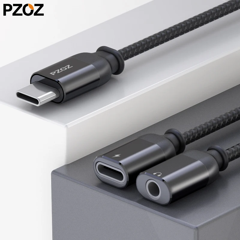 Кабель адаптер для наушников PZOZ USB Тип C штекер 3 5 мм AUX аудио Xiaomi Mi 6 6x Huawei P20 Mate 10 Pro