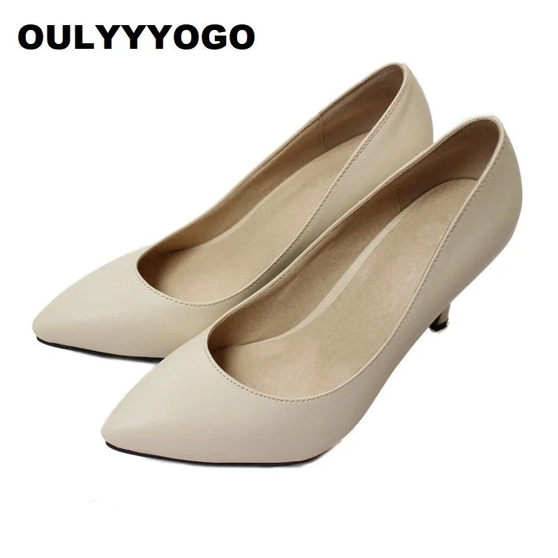 Туфли OULYYYOGO женские из натуральной овечьей кожи лаконичные туфли лодочки на