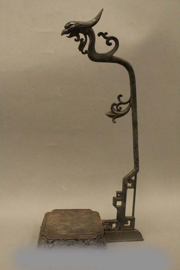 19 &quotКитай Народная Старый Чистая Бронзовый Дракон изучать повесить кисть