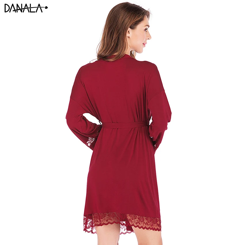 Женский кружевной банный халат DANALA летняя Модальная одежда для сна 2019|Халаты| |