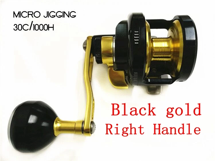 Золотой KARASU carrete de Carga lenta carrete MICRO JIGGING carrete 30C/1000 H carrete de pesca 12 кг MAX DRAG fishing weel bait casing - Цвет: Золотой