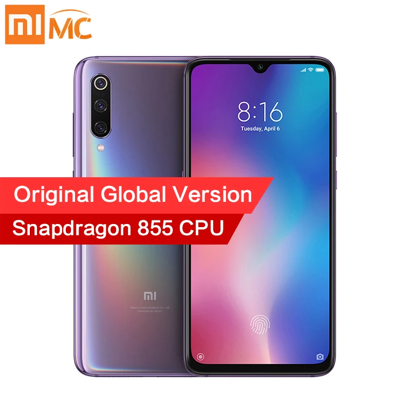 Оригинальная глобальная версия Xiaomi Mi 9 6 ГБ 64 Snapdragon 855 48MP AI тройная камера