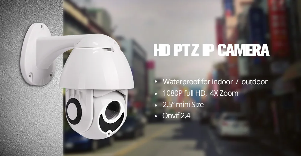 Wheezan ip камера Открытый POE скорость купольная PTZ камера 1080p 360 Pan 4x зум ночного видения Onvif imx323 cctv camaras vigilancia