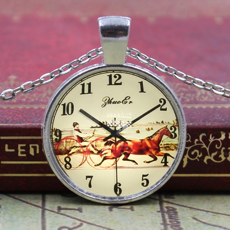 Женские карманные часы с подвеской-кабошоном серебристого цвета | Украшения и