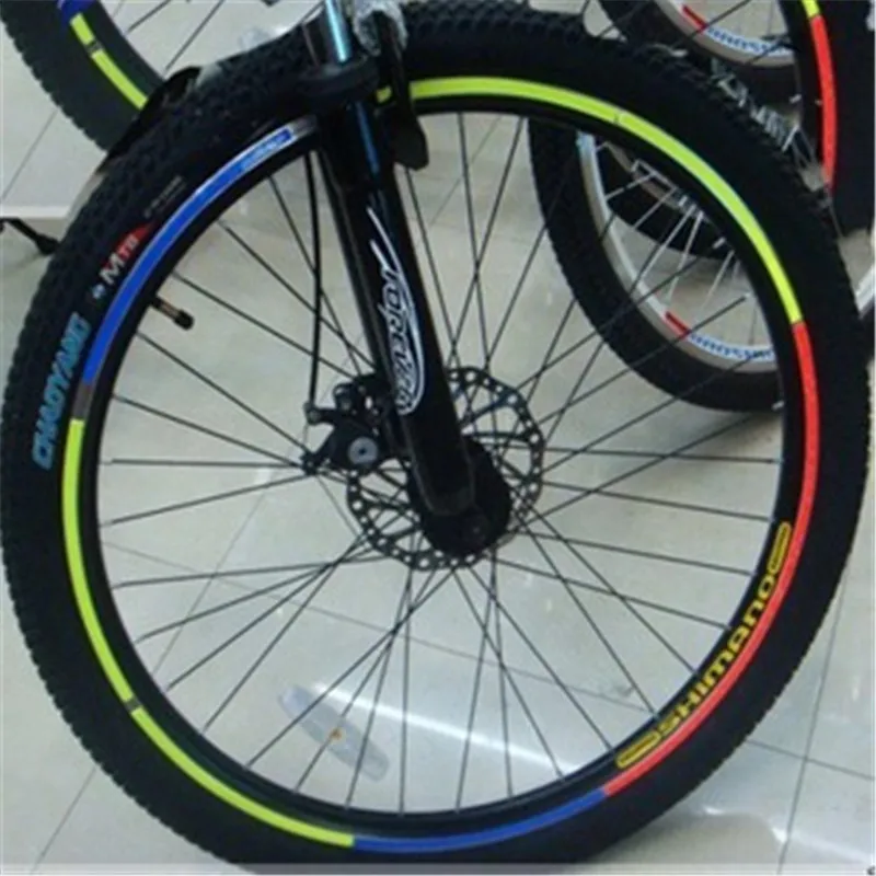 Wholesale Fluorescent MTB Bicycle Sticker Mountain Bike Rim Reflective stickers Night Saftey Tape Accessories | Спорт и развлечения