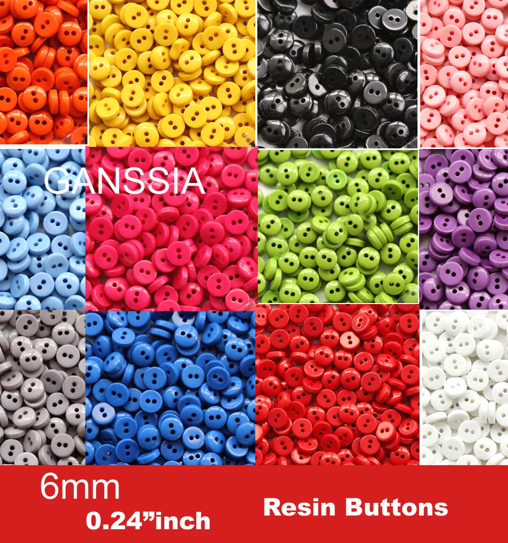 

500pcs/lot 6mm Small size Quality Resin Button Sewing Button Apparel DIY Scrapbooking Button(SS-3000)